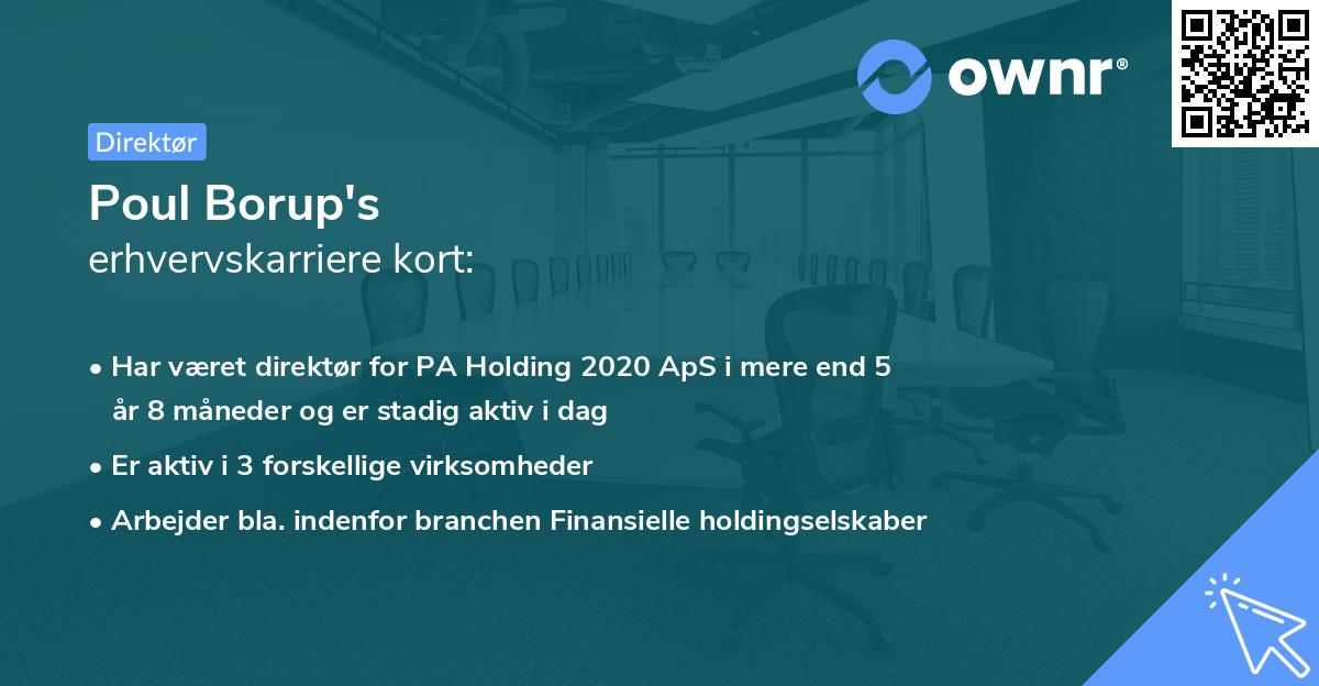 Poul Borup's erhvervskarriere kort