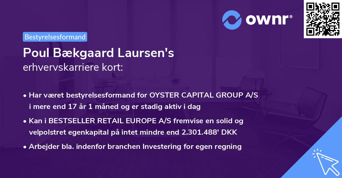 Poul Bækgaard Laursen's erhvervskarriere kort