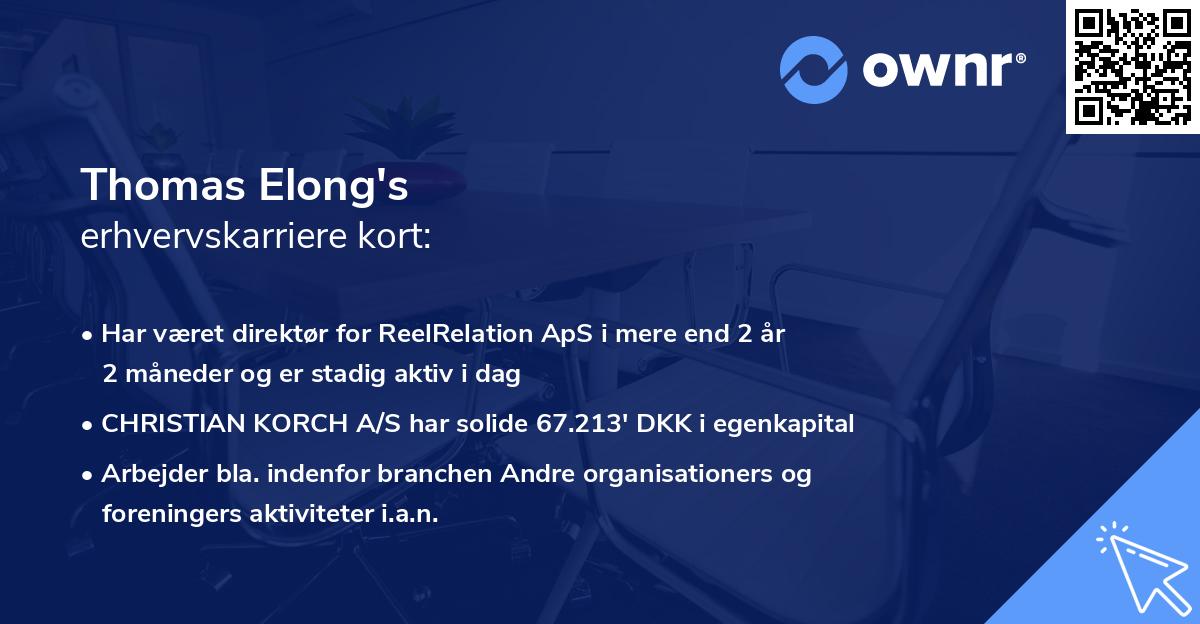 Thomas Elong's erhvervskarriere kort