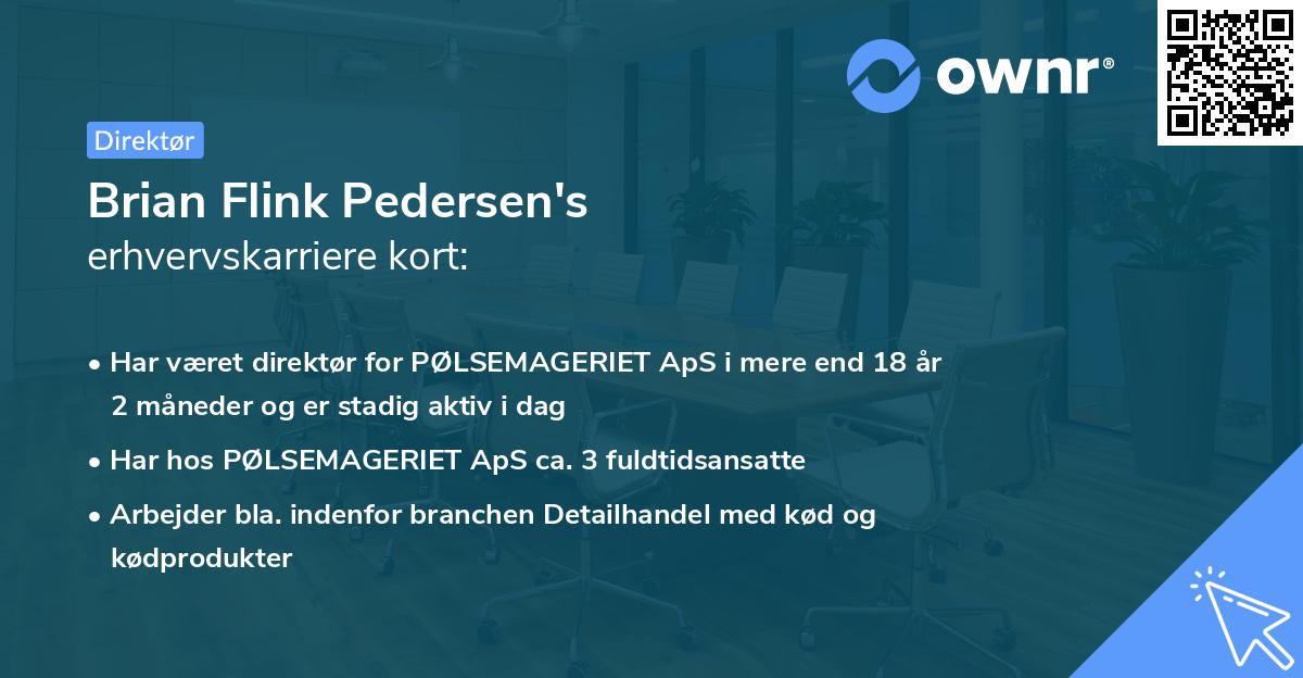 Brian Flink Pedersen's erhvervskarriere kort