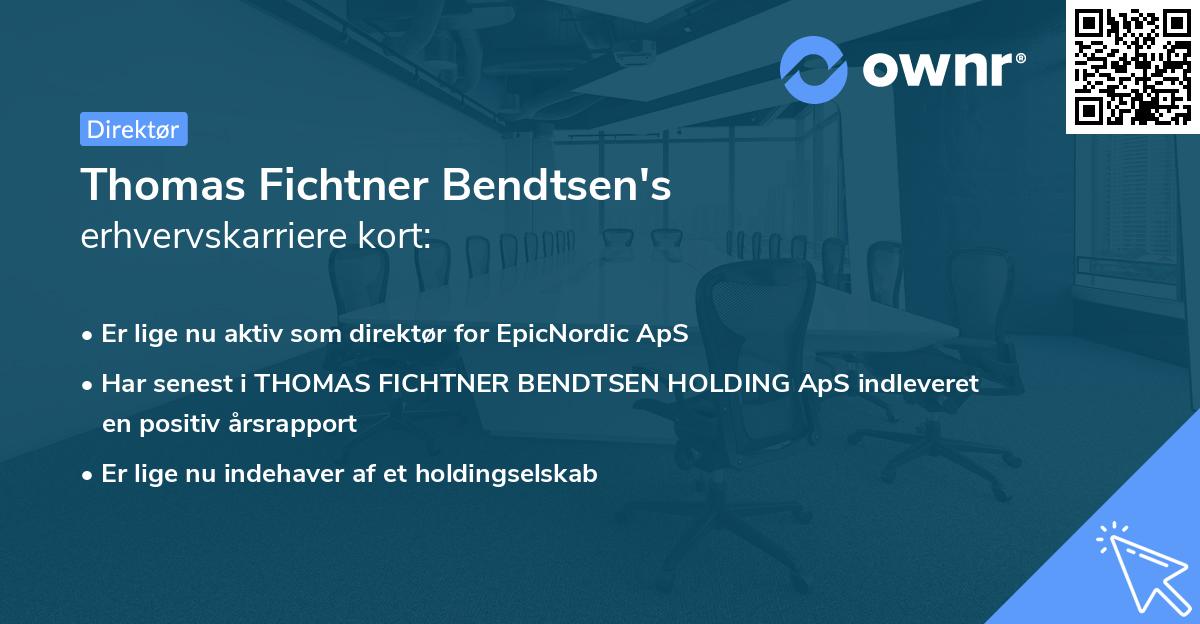 Thomas Fichtner Bendtsen's erhvervskarriere kort