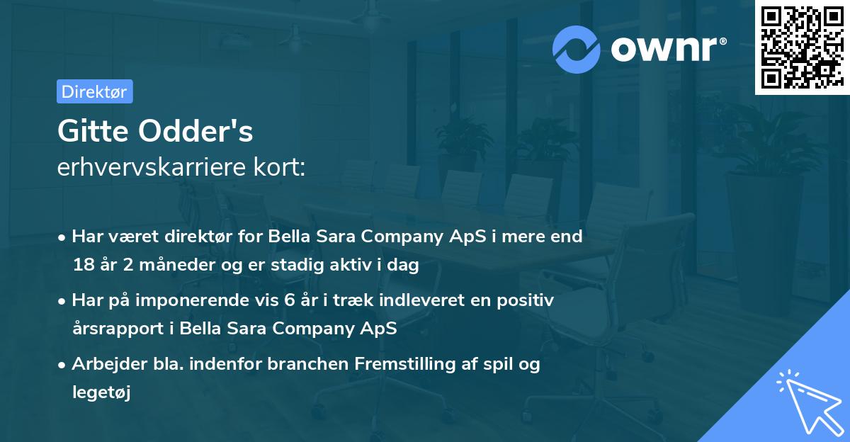 Gitte Odder's erhvervskarriere kort