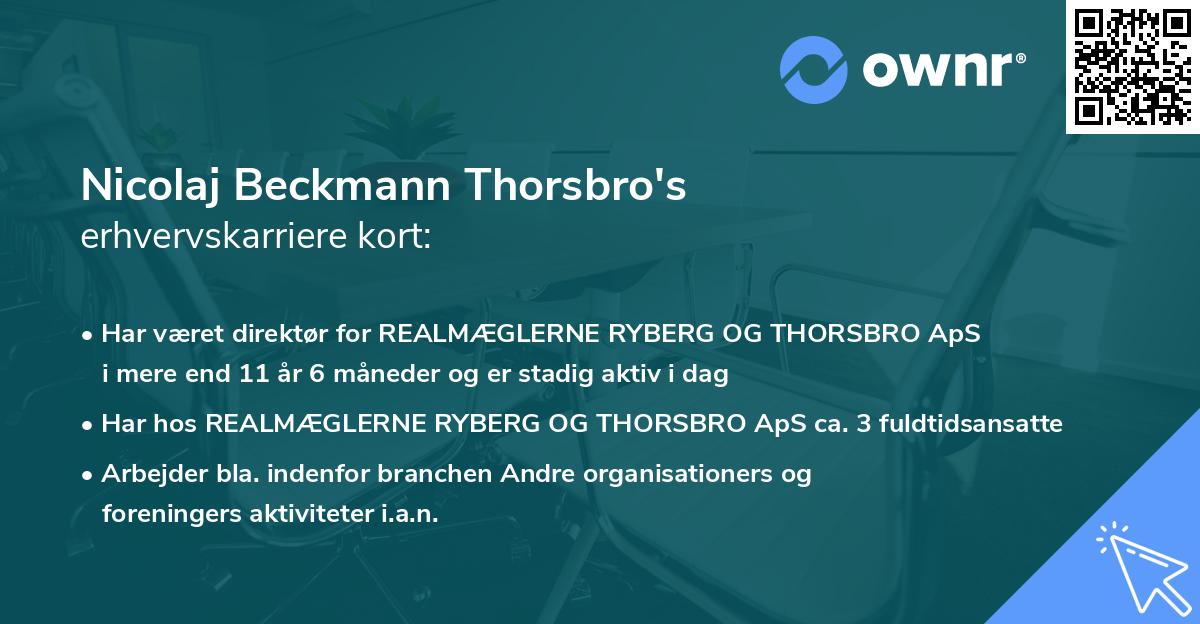 Nicolaj Beckmann Thorsbro's erhvervskarriere kort