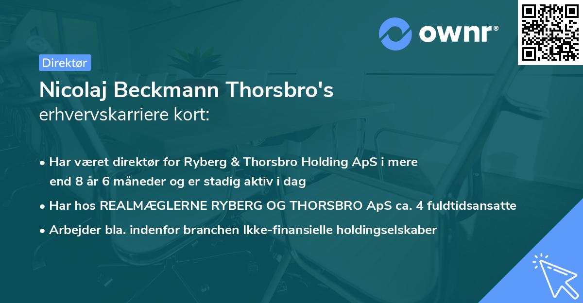 Nicolaj Beckmann Thorsbro's erhvervskarriere kort