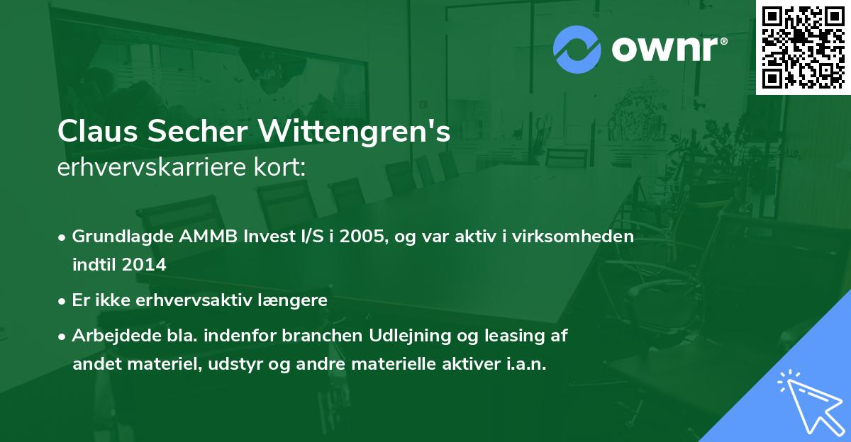 Claus Secher Wittengren's erhvervskarriere kort