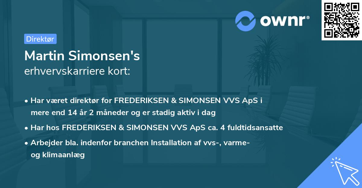 Martin Simonsen's erhvervskarriere kort