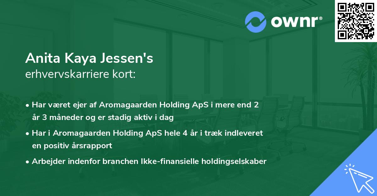 Anita Kaya Jessen's erhvervskarriere kort