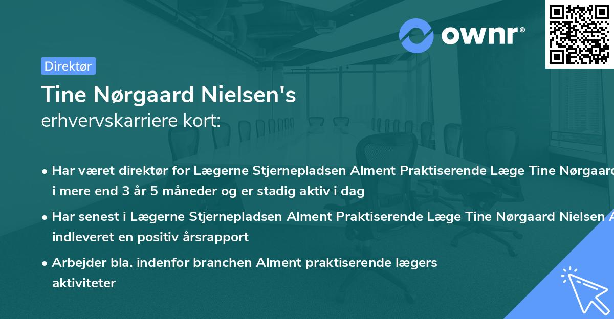 Tine Nørgaard Nielsen's erhvervskarriere kort