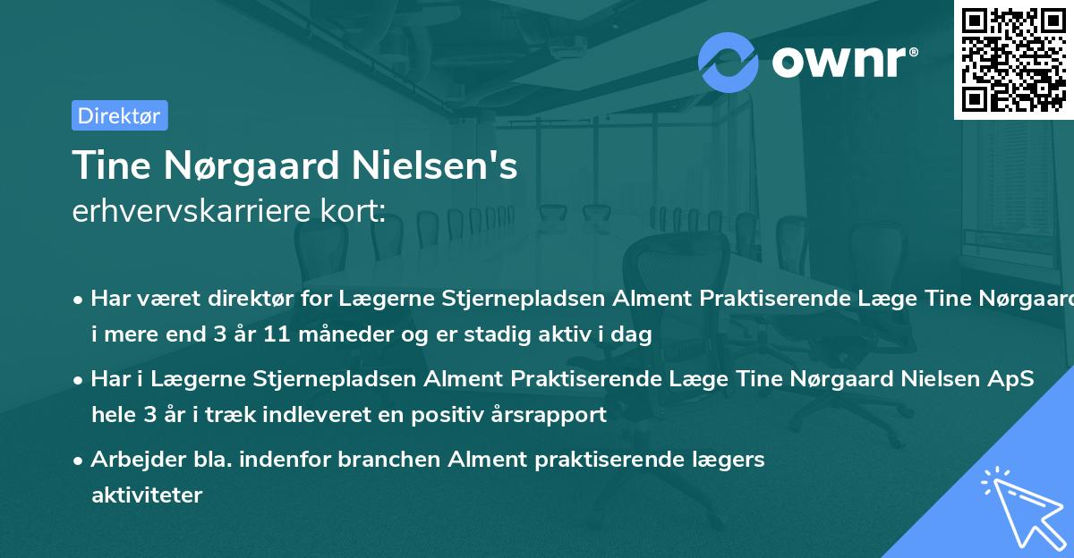 Tine Nørgaard Nielsen's erhvervskarriere kort