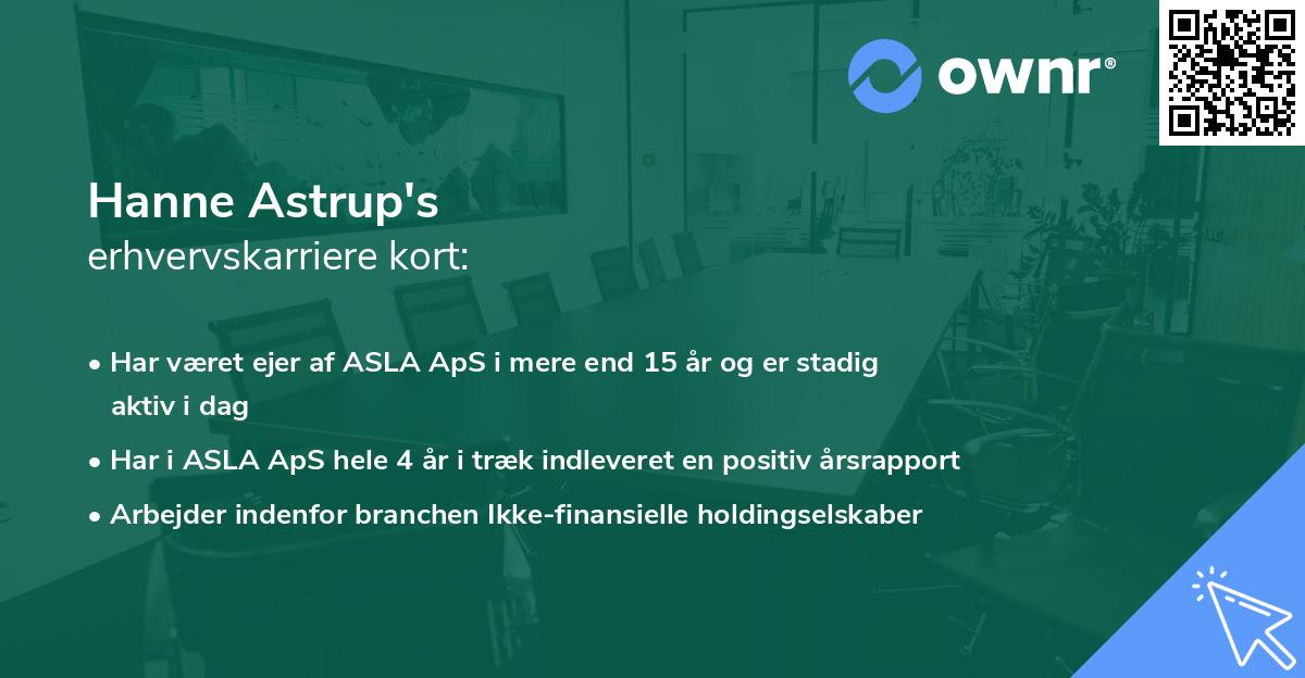 Hanne Astrup's erhvervskarriere kort