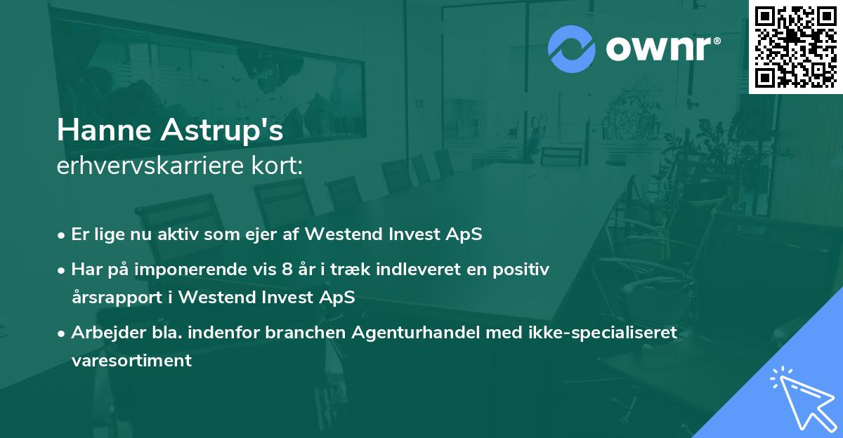 Hanne Astrup's erhvervskarriere kort
