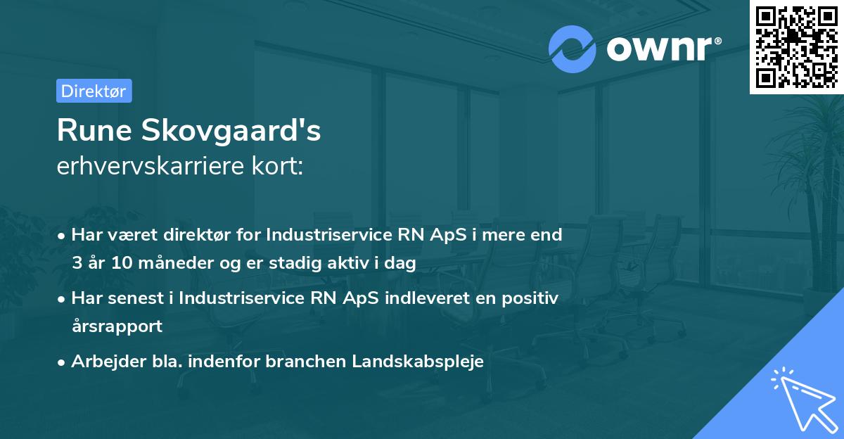 Rune Skovgaard's erhvervskarriere kort