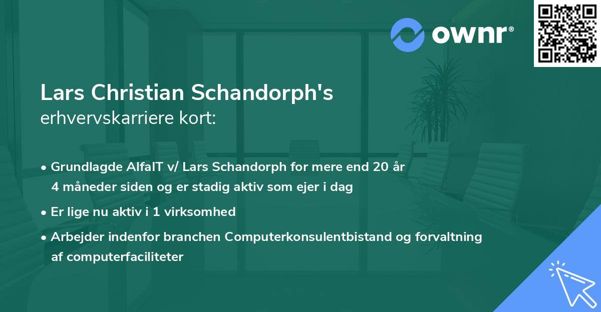 Lars Christian Schandorph's erhvervskarriere kort