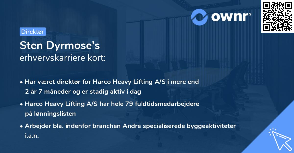 Sten Dyrmose's erhvervskarriere kort