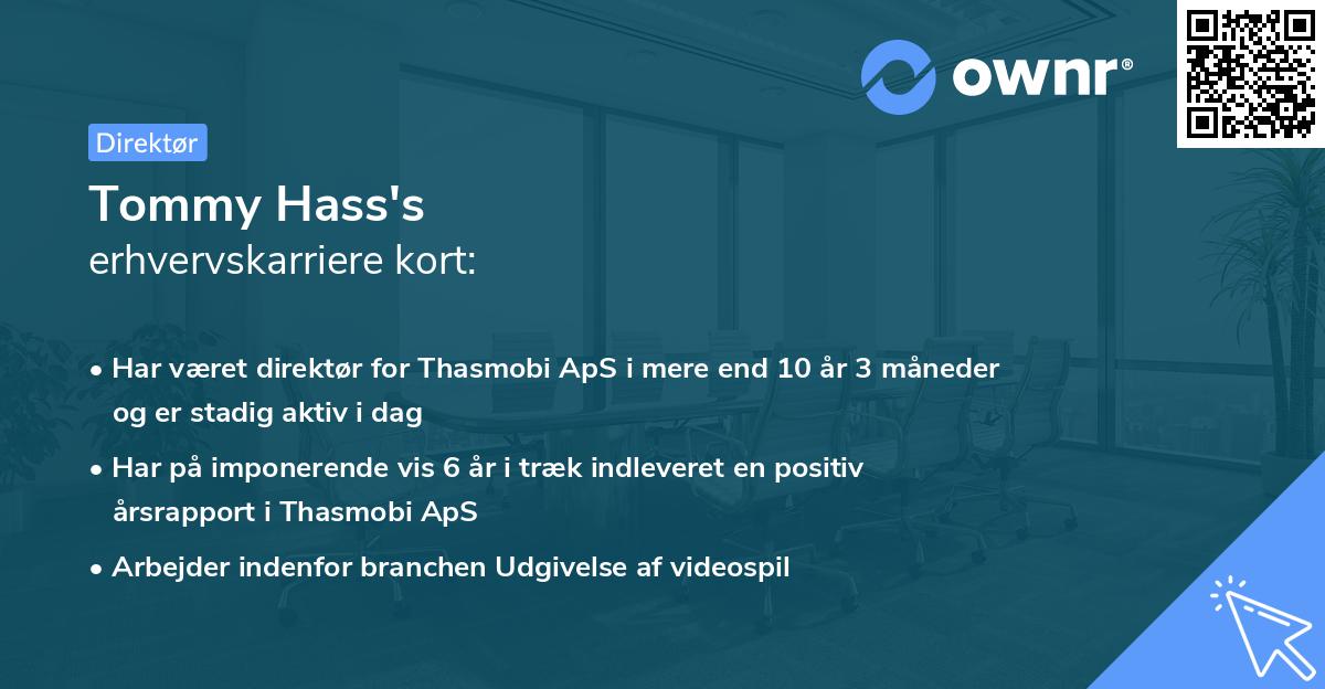 Tommy Hass's erhvervskarriere kort