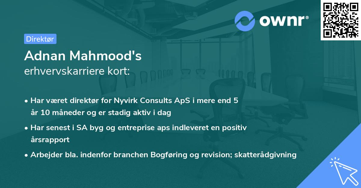 Adnan Mahmood's erhvervskarriere kort