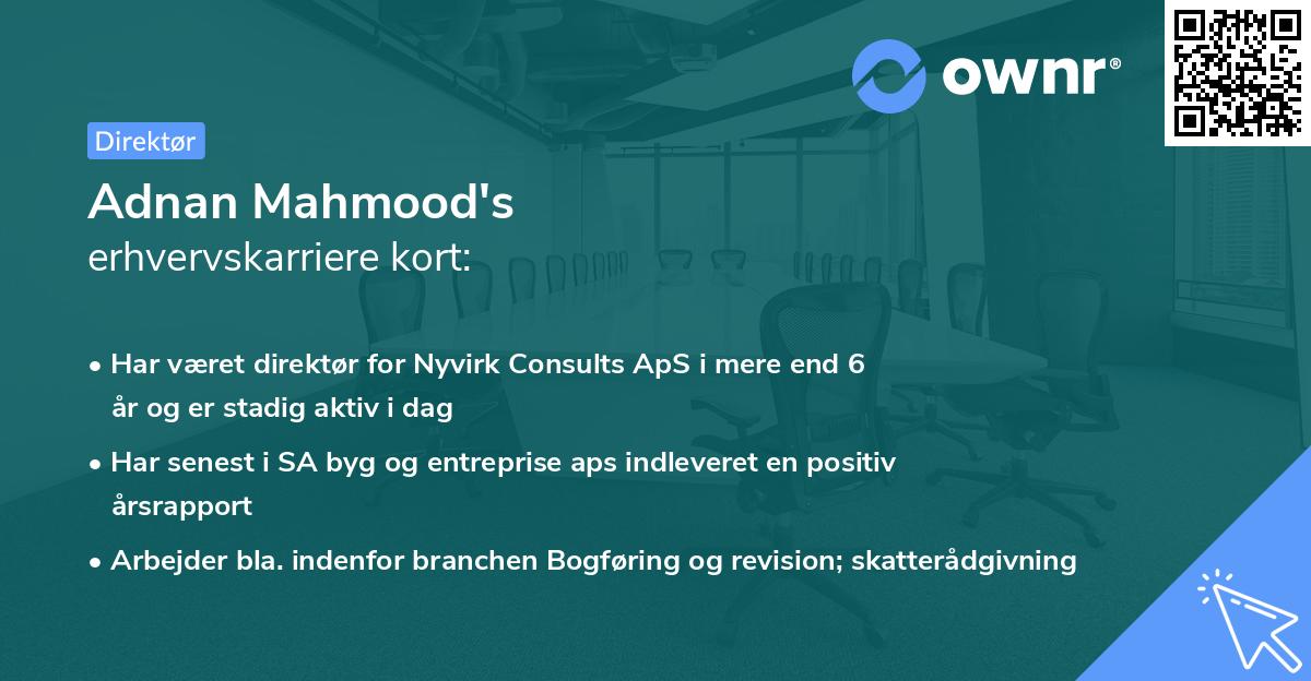 Adnan Mahmood's erhvervskarriere kort