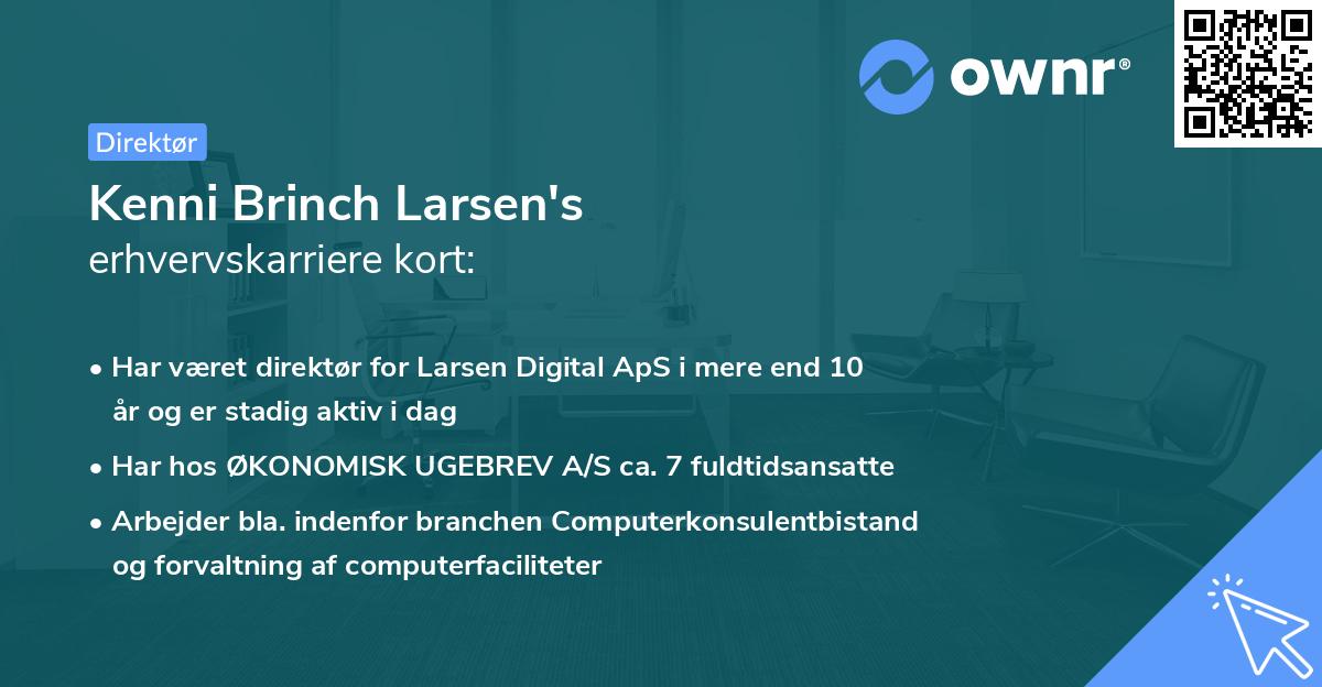 Kenni Brinch Larsen's erhvervskarriere kort