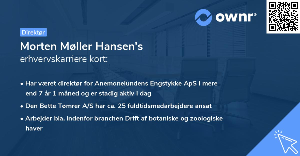 Morten Møller Hansen's erhvervskarriere kort