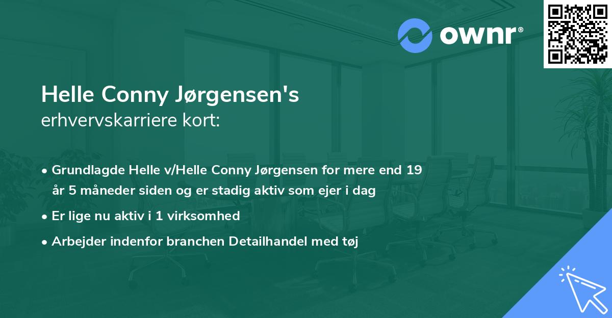 Helle Conny Jørgensen's erhvervskarriere kort