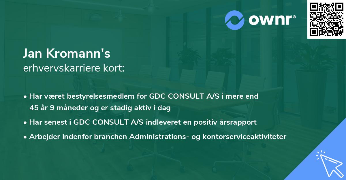 Jan Kromann's erhvervskarriere kort