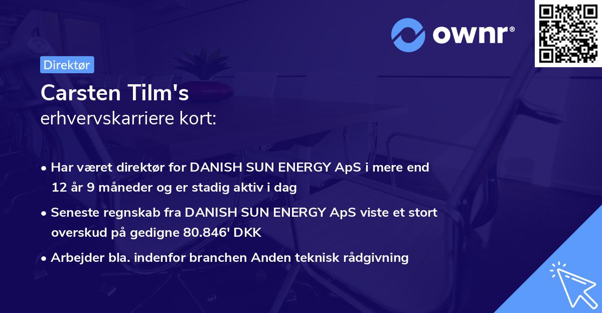 Carsten Tilm's erhvervskarriere kort