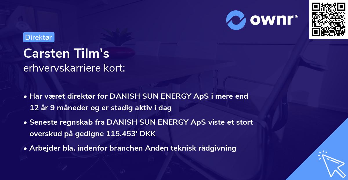 Carsten Tilm's erhvervskarriere kort