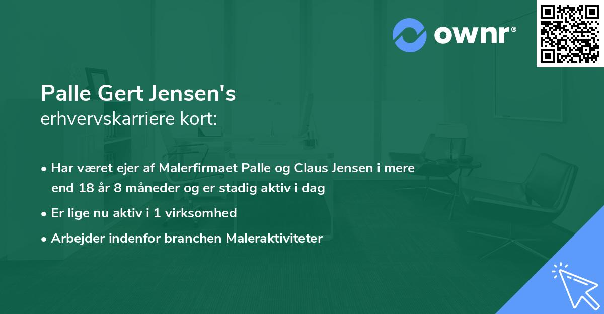Palle Gert Jensen's erhvervskarriere kort