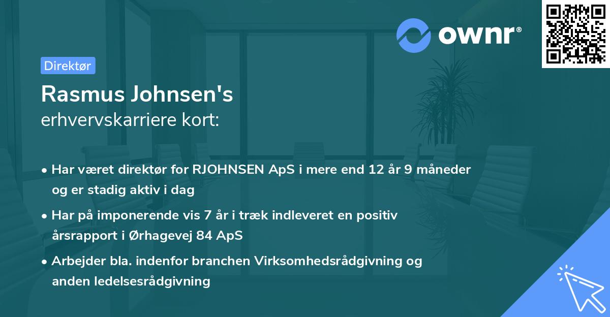 Rasmus Johnsen's erhvervskarriere kort