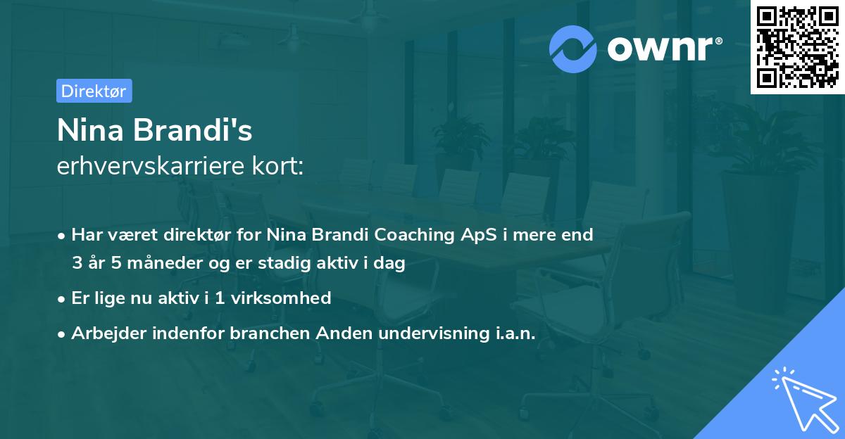 Nina Brandi's erhvervskarriere kort