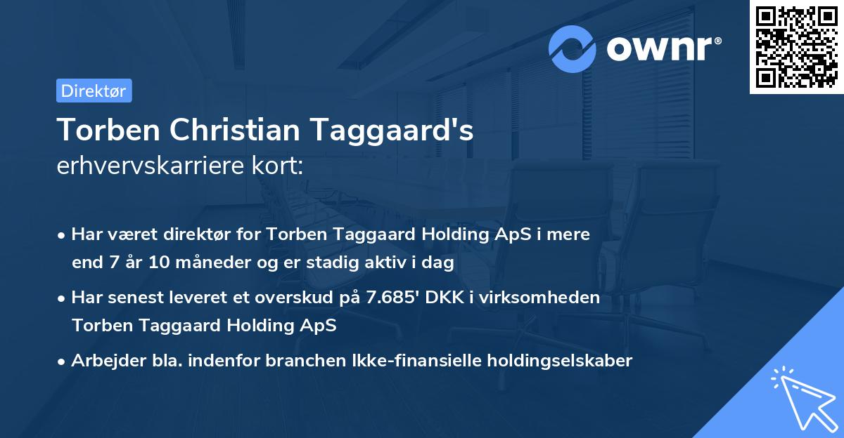 Torben Christian Taggaard's erhvervskarriere kort
