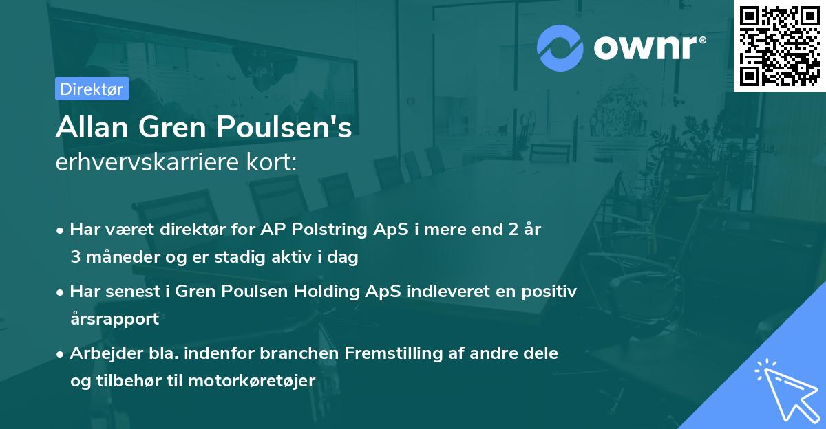 Allan Gren Poulsen's erhvervskarriere kort