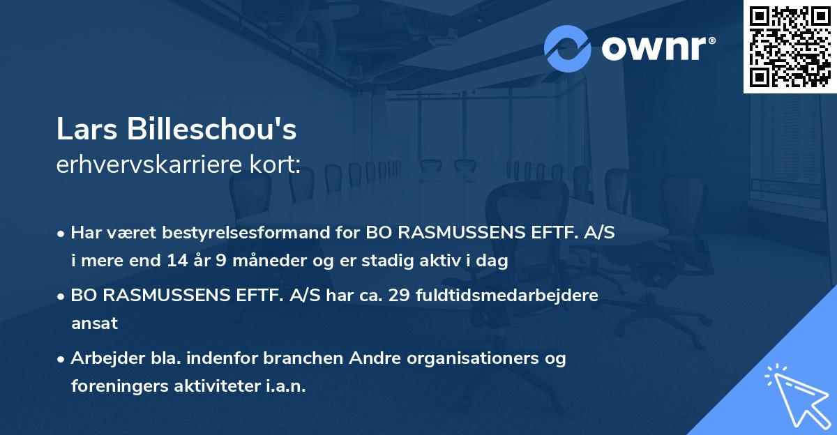Lars Billeschou's erhvervskarriere kort
