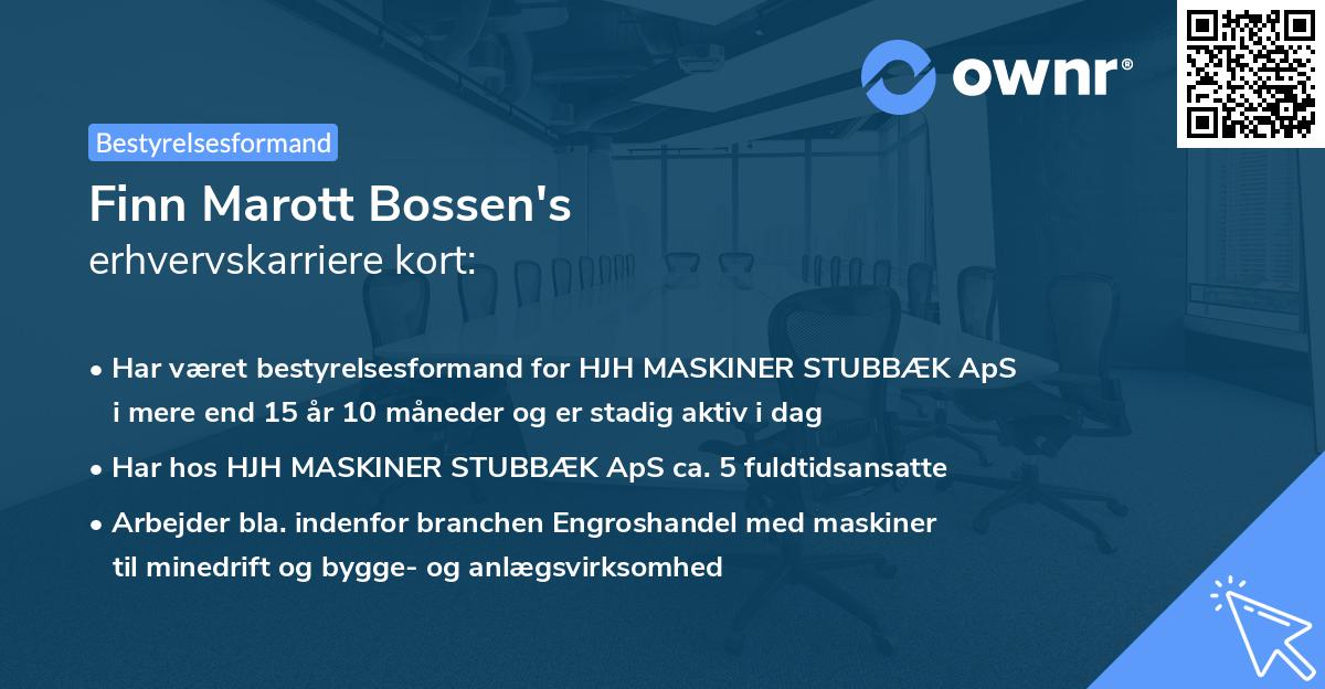 Finn Marott Bossen's erhvervskarriere kort