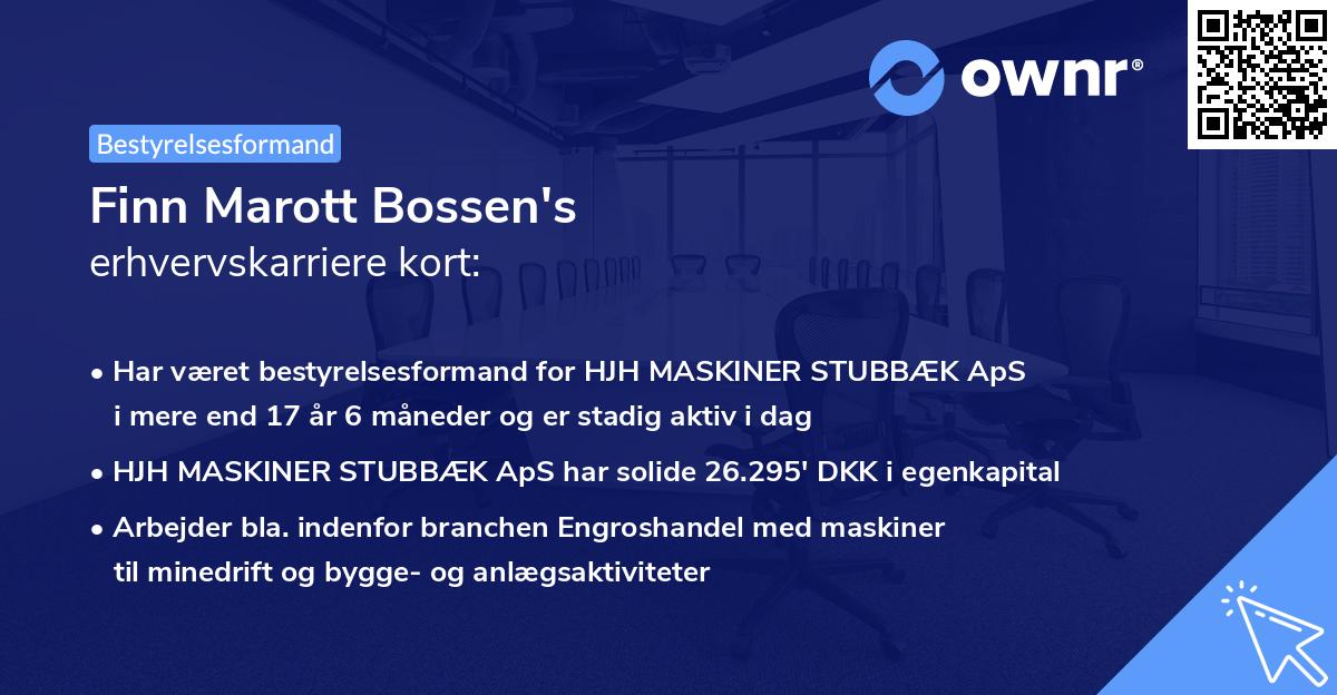 Finn Marott Bossen's erhvervskarriere kort