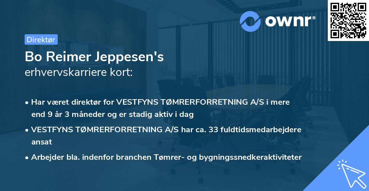 Bo Reimer Jeppesen's erhvervskarriere kort