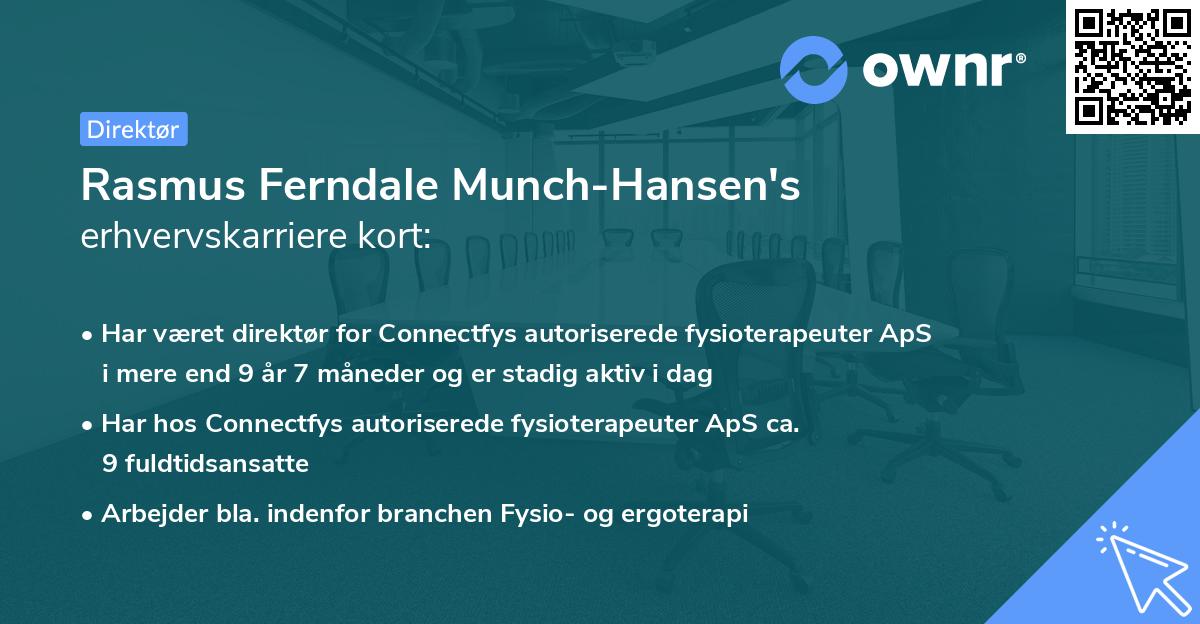 Rasmus Ferndale Munch-Hansen's erhvervskarriere kort