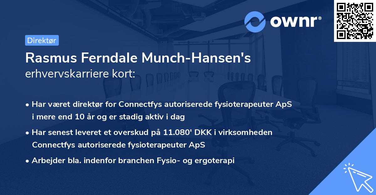 Rasmus Ferndale Munch-Hansen's erhvervskarriere kort