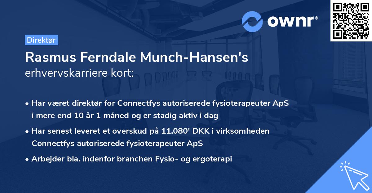 Rasmus Ferndale Munch-Hansen's erhvervskarriere kort