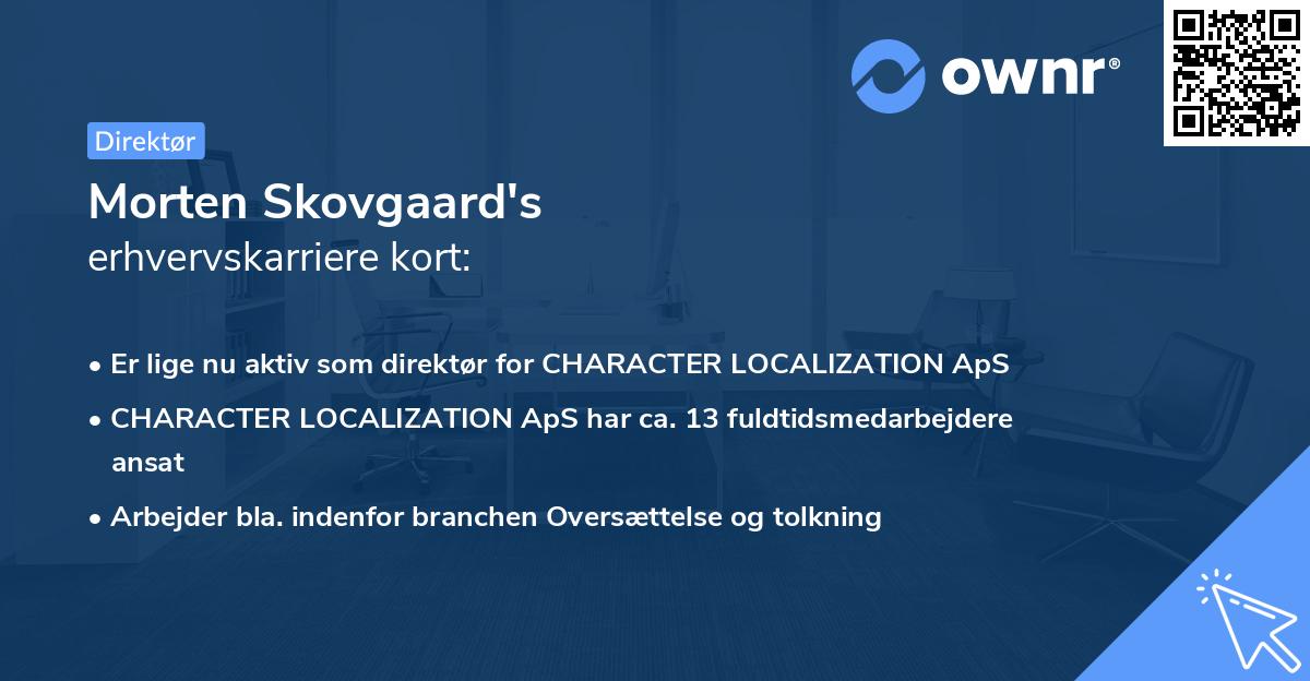 Morten Skovgaard's erhvervskarriere kort