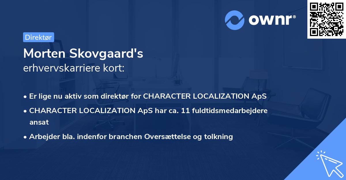 Morten Skovgaard's erhvervskarriere kort