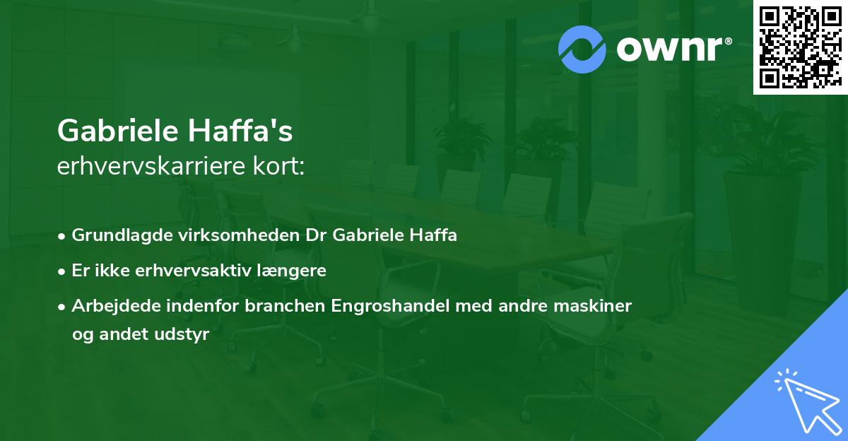 Gabriele Haffa's erhvervskarriere kort
