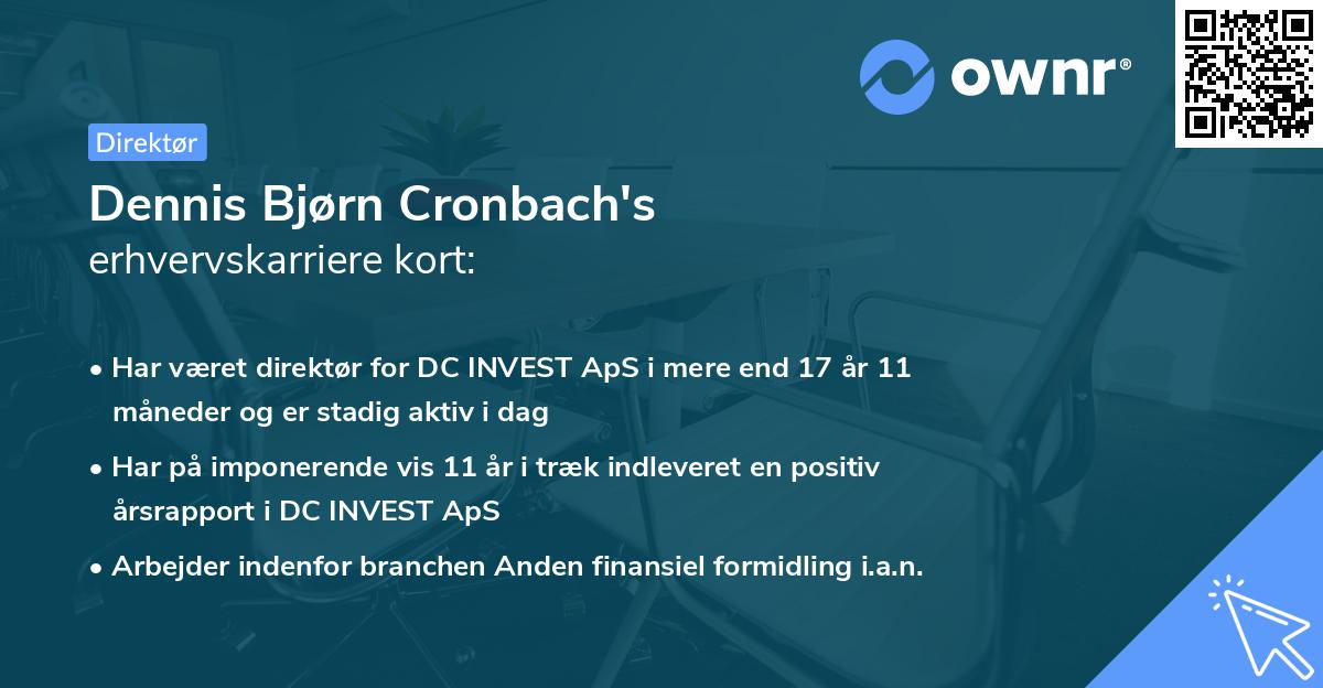 Dennis Bjørn Cronbach's erhvervskarriere kort