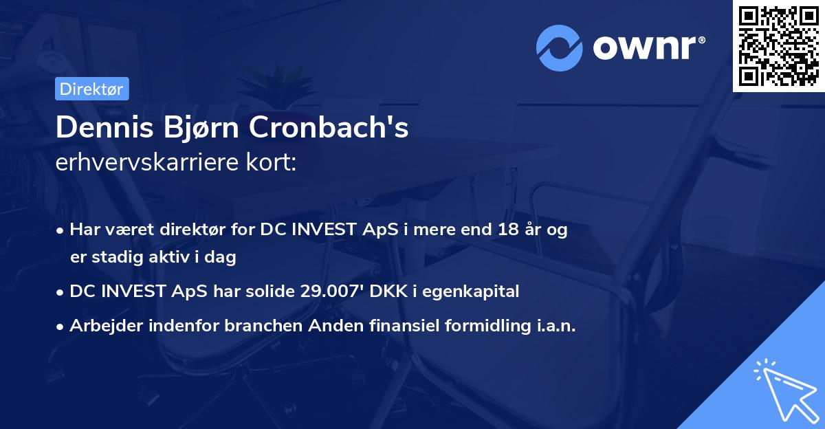 Dennis Bjørn Cronbach's erhvervskarriere kort