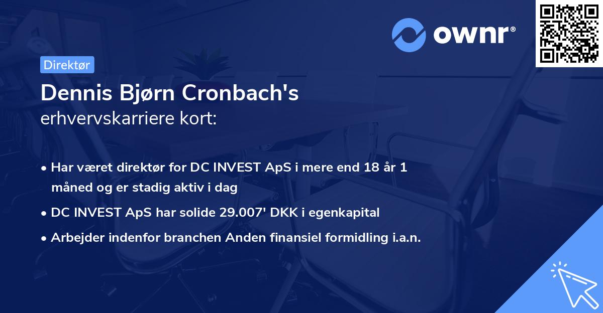 Dennis Bjørn Cronbach's erhvervskarriere kort