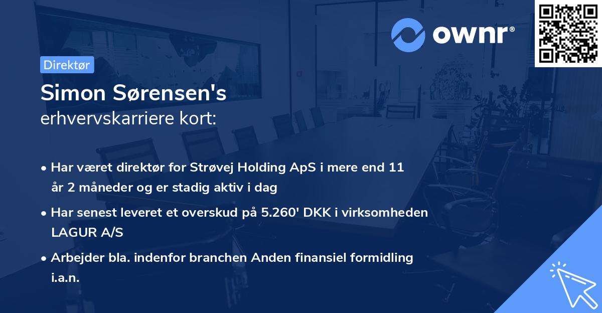 Simon Sørensen's erhvervskarriere kort