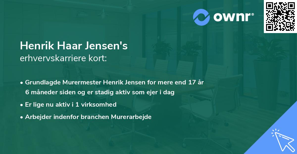 Henrik Haar Jensen's erhvervskarriere kort