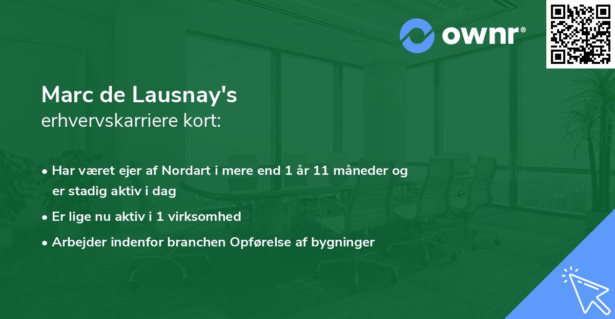 Marc de Lausnay's erhvervskarriere kort