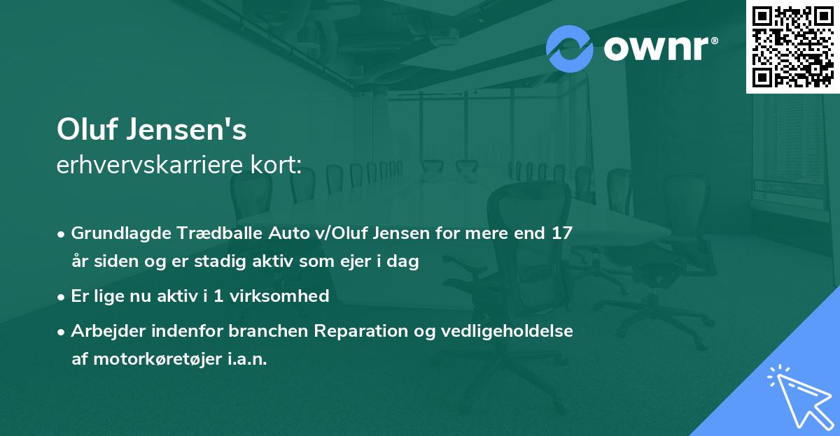 Oluf Jensen's erhvervskarriere kort