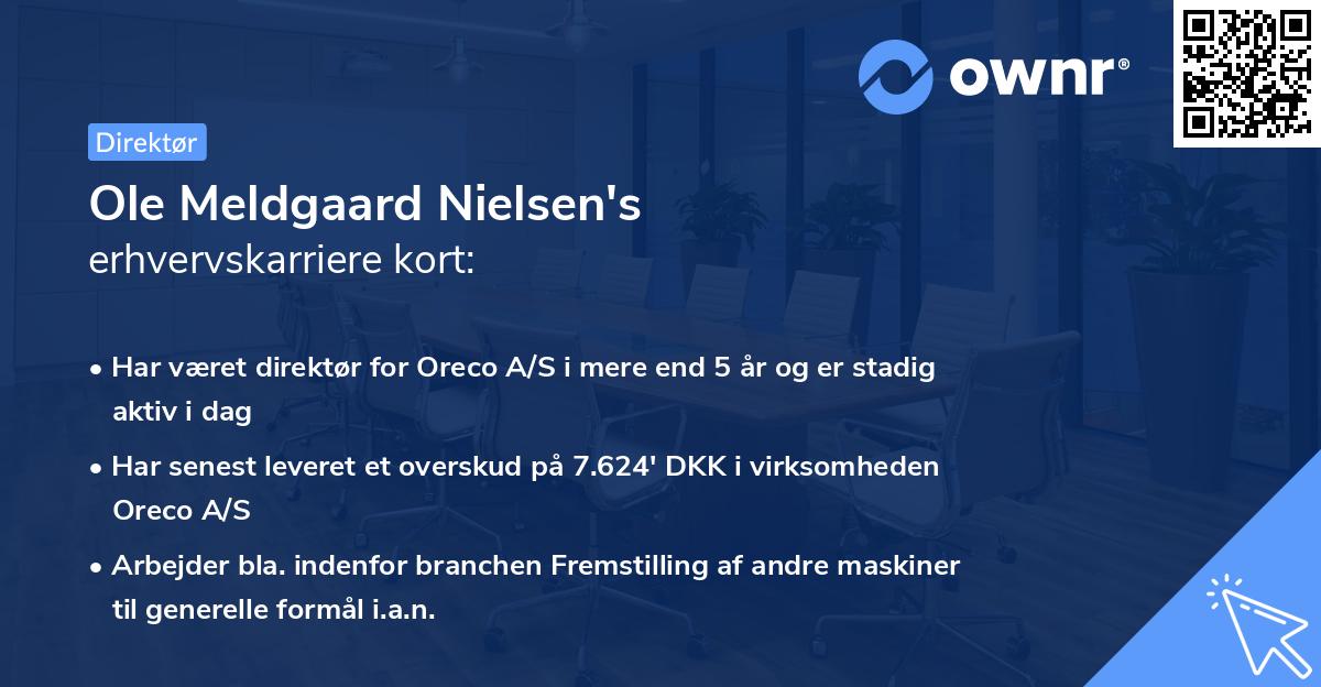 Ole Meldgaard Nielsen's erhvervskarriere kort
